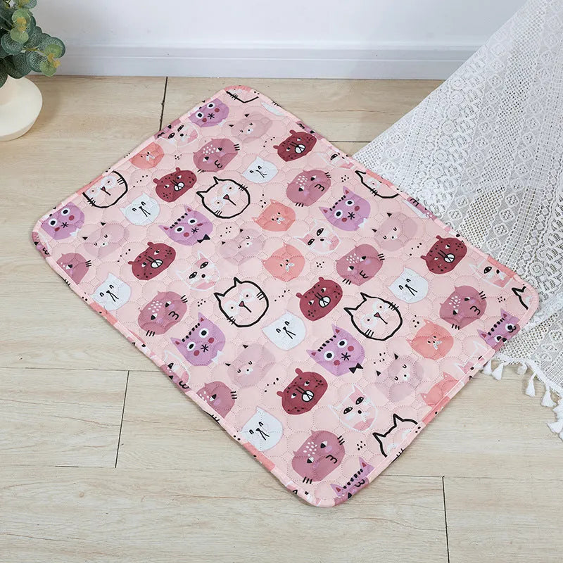 Reusable washable waterproof pet urine pad with animal pattern in multiple size options