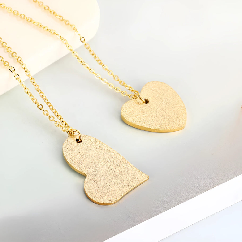 Women's geometric heart-shaped titanium steel necklace pendant colour KN25736-Z