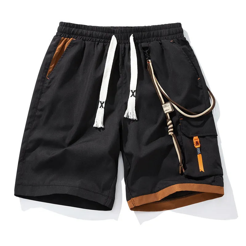 Men's plus size bamboo fibre sports shorts in loose cropped fit with elastic waist