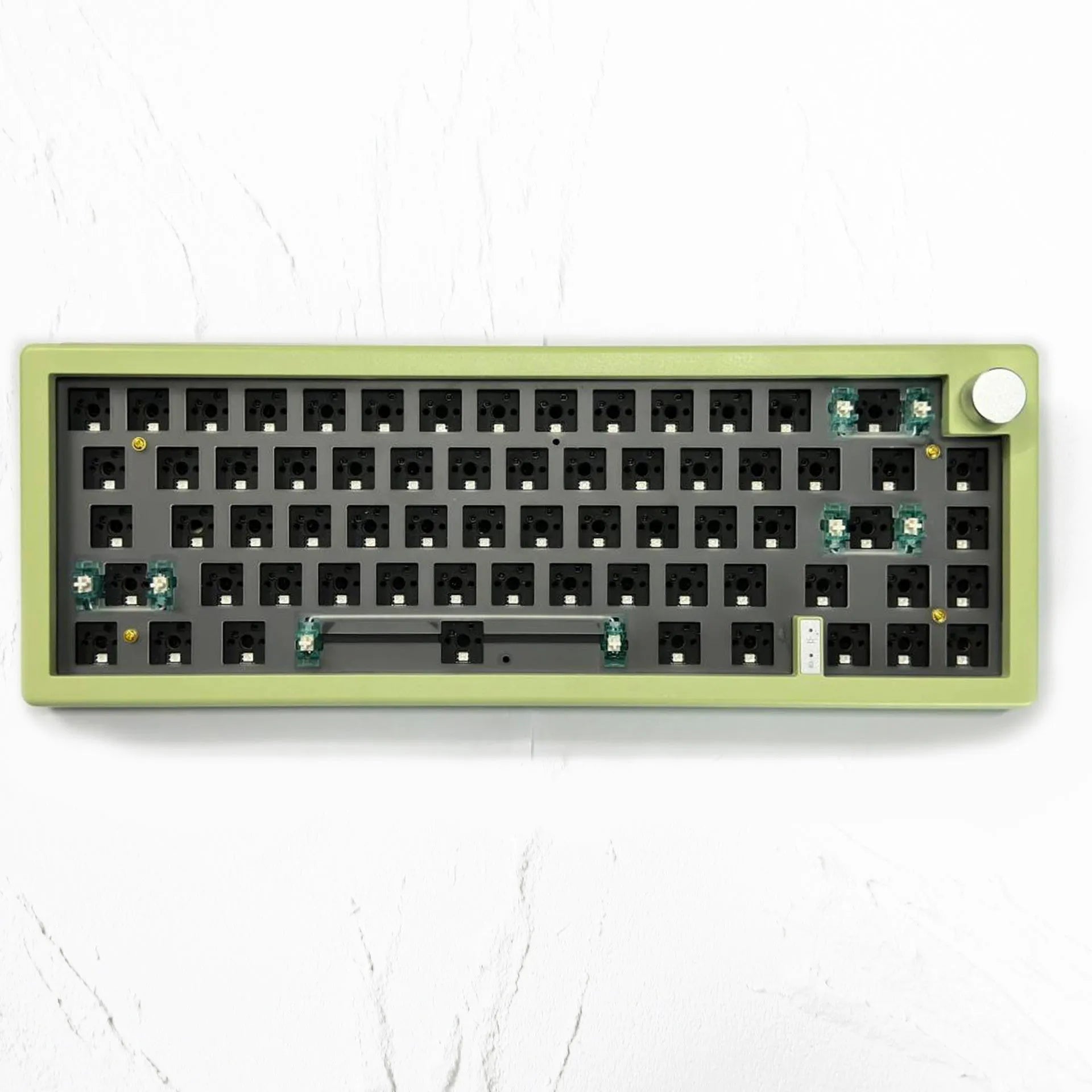 DIY mechanical keyboard kit with RGB lighting in seven colour options showing compact 40cm design