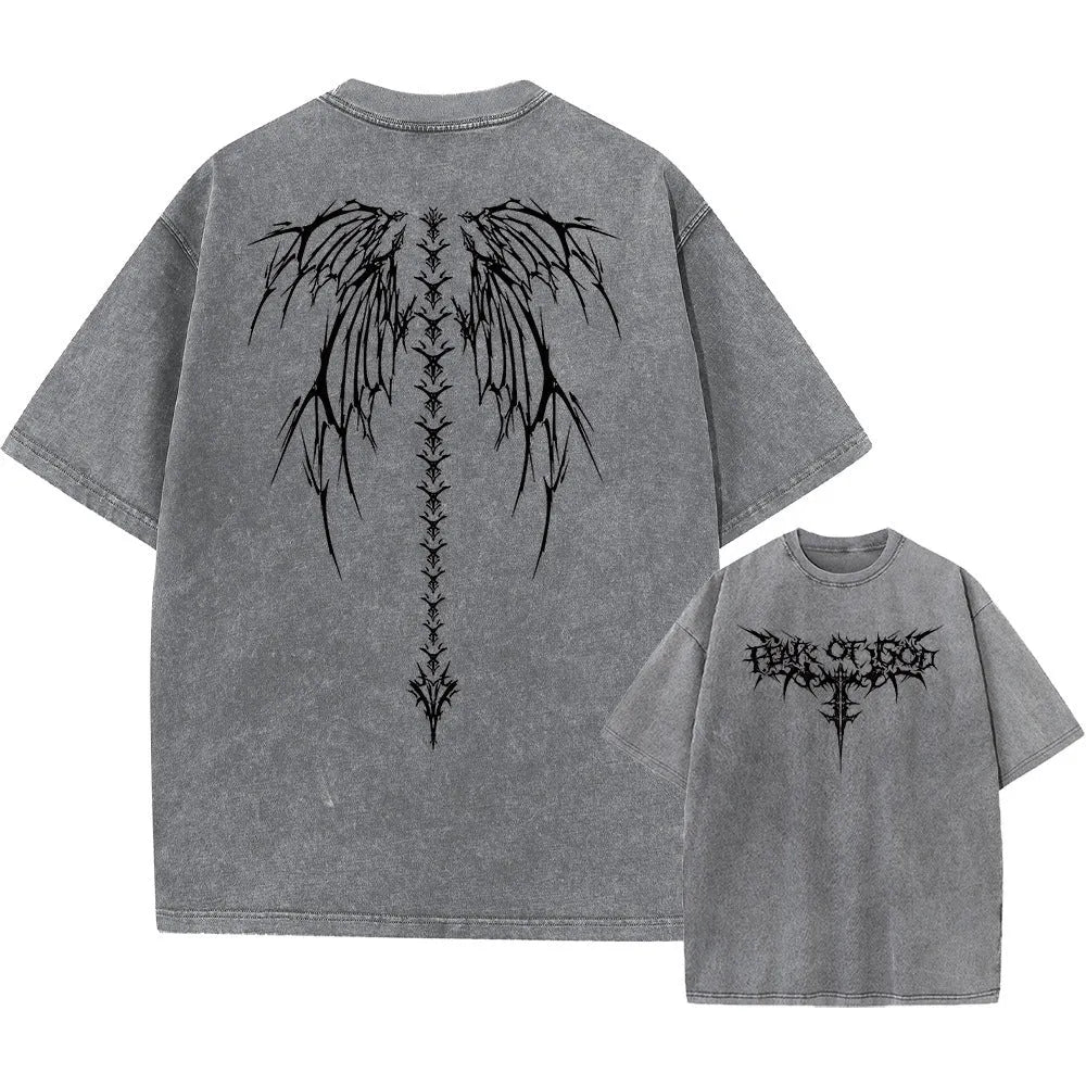 Men's oversized cotton T-shirt in loose fit with drop-shoulder short sleeves