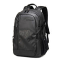 Blue plaid pattern 18-inch casual computer backpack with curved shoulder strap