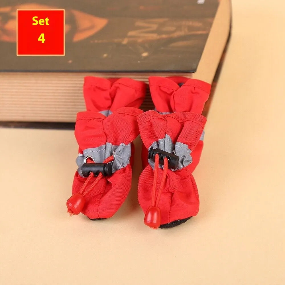 Soft sole cloth dog shoes available in multiple colours and sizes with fleece-lined and monkey print options