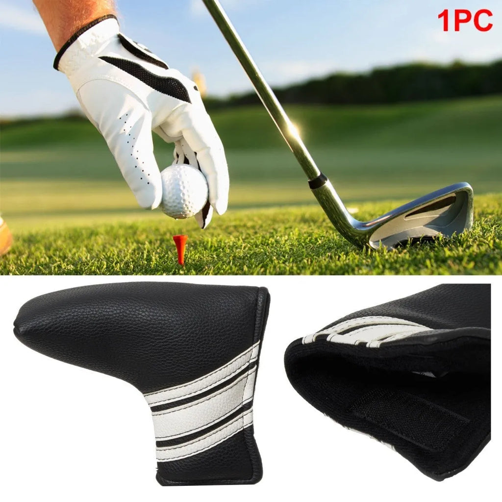 Black PU leather golf push rod sleeve for equipment protection