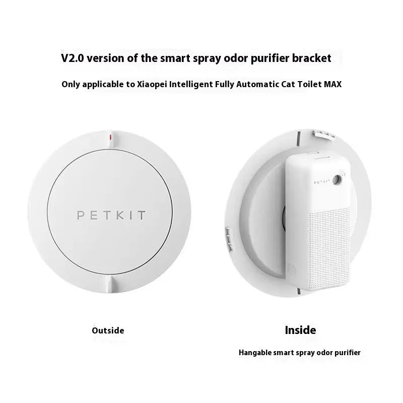 Smart spray pet odour removal machine with external mounting bracket and purification liquid bottles