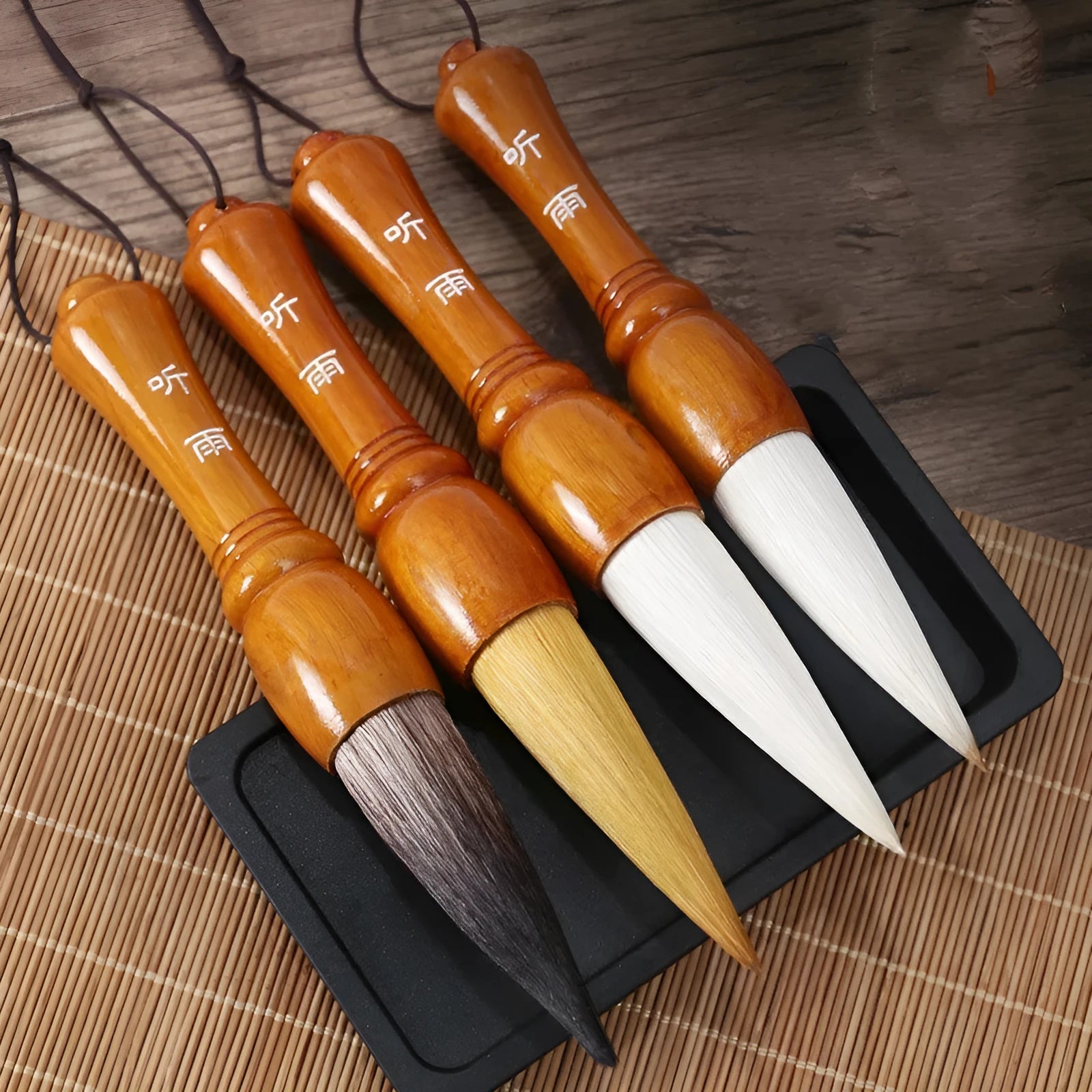 Large traditional Chinese painting wrist brush with sheep hair nib for calligraphy and ink art
