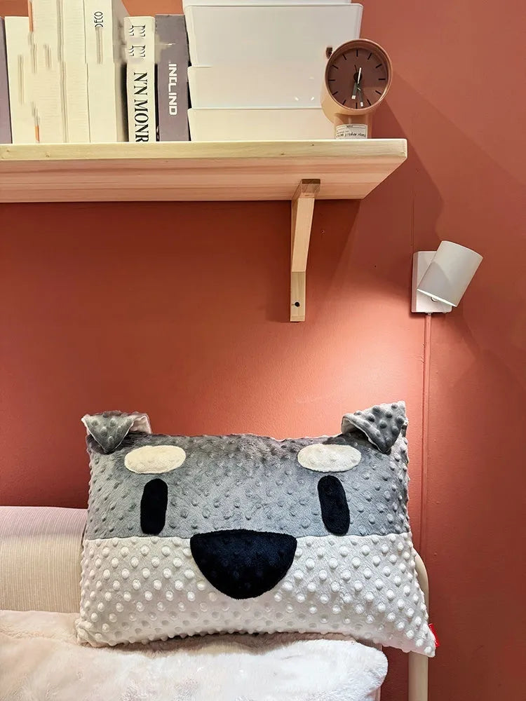 West Highland puppy design pillow in grey or white colours measuring 50x35x18cm