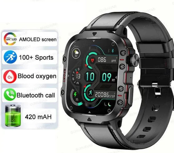 QX11 Smart Bluetooth Watch with touch screen displaying heart rate data on zinc alloy case