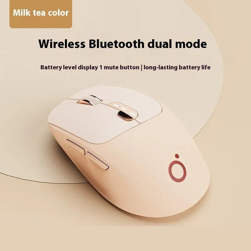 Mute wireless computer mouse in matcha green colour showing compact 110mm size with five buttons