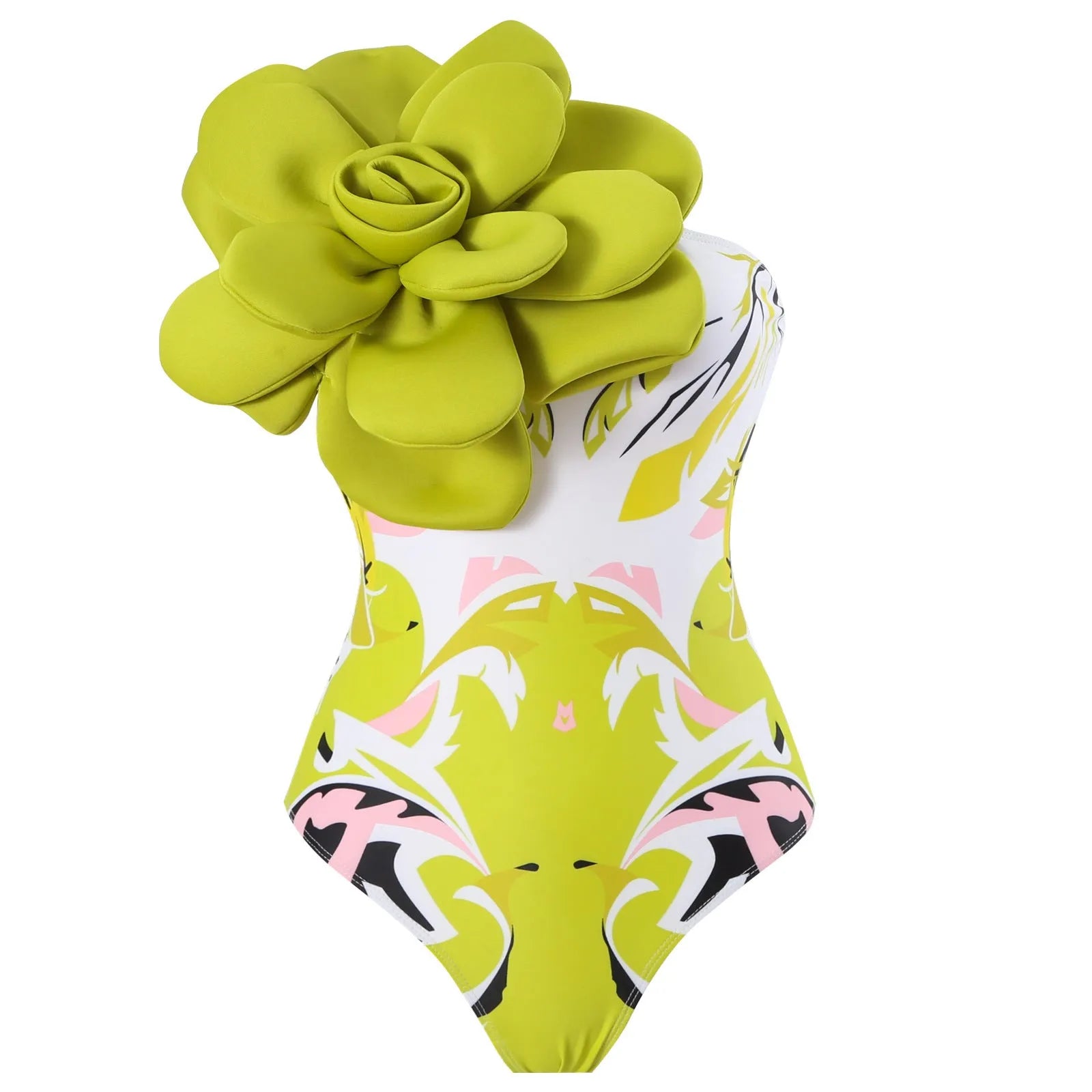 Women's blue printed one-piece swimsuit with matching gauze skirt set