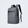 Graphite grey USB charging business backpack with Oxford cloth construction showing external USB port