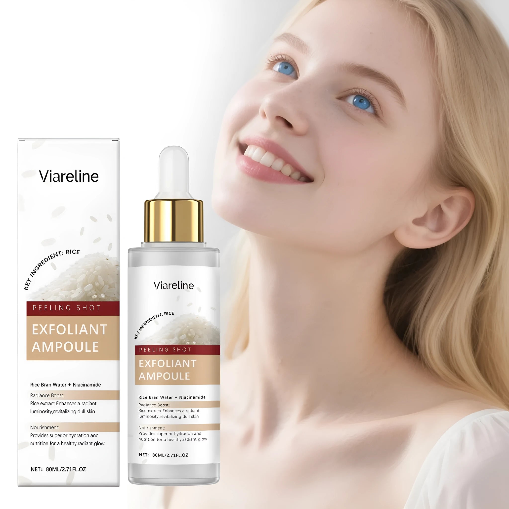 80ml bottle of cleansing and nourishing facial liquid with hyaluronic acid and salicylic acid.