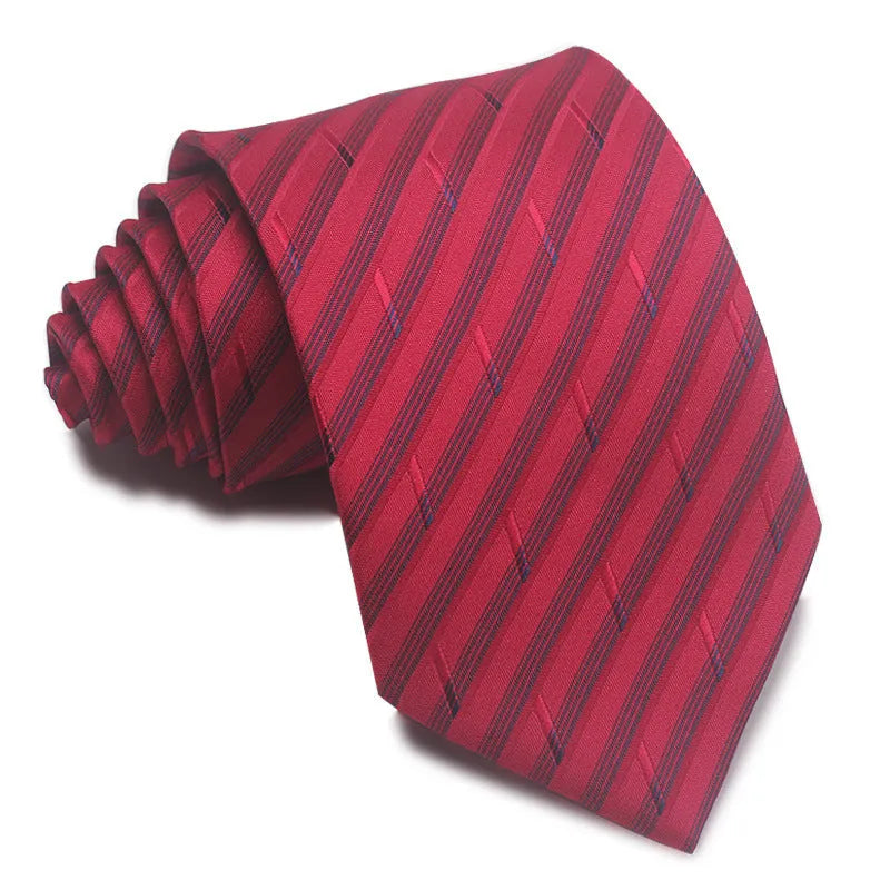 8cm wide polyester jacquard tie with striped pattern in arrow shape for business wear