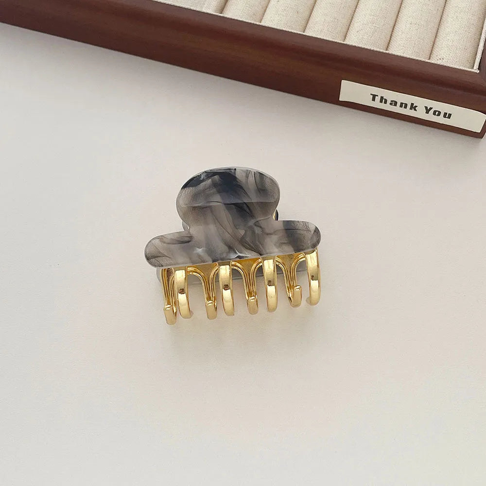 Dopamine retro acetate metal grip hair barrettes in four colour variations