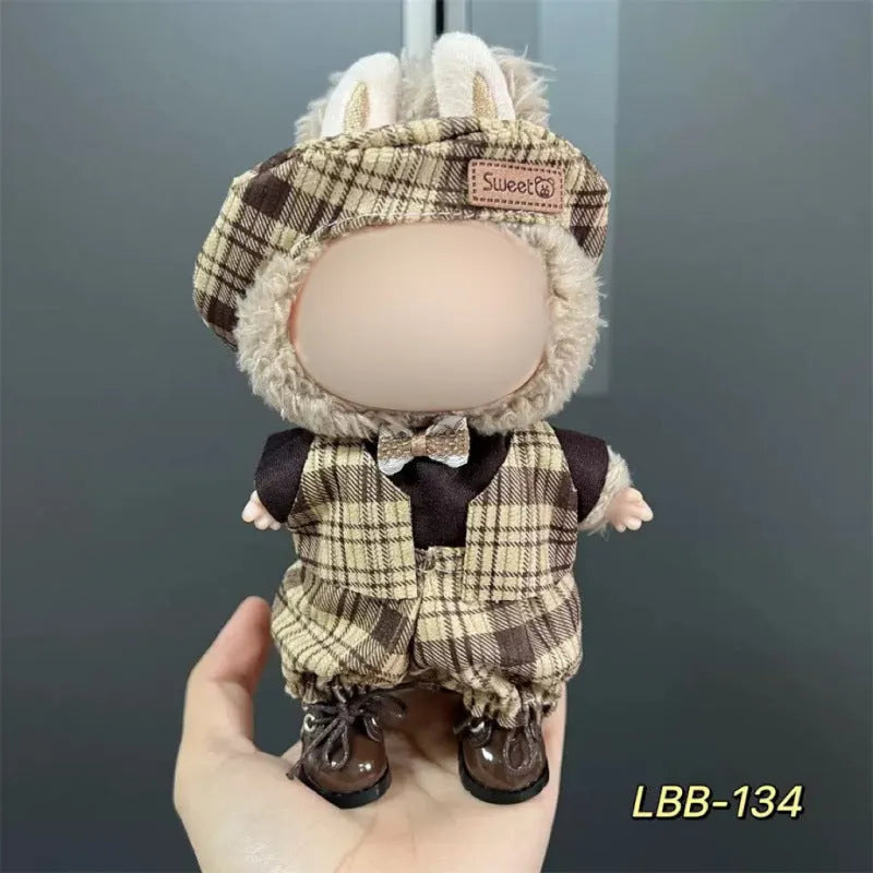 Plastic clothing set for 17cm tall vinyl doll figurine with multiple style code options