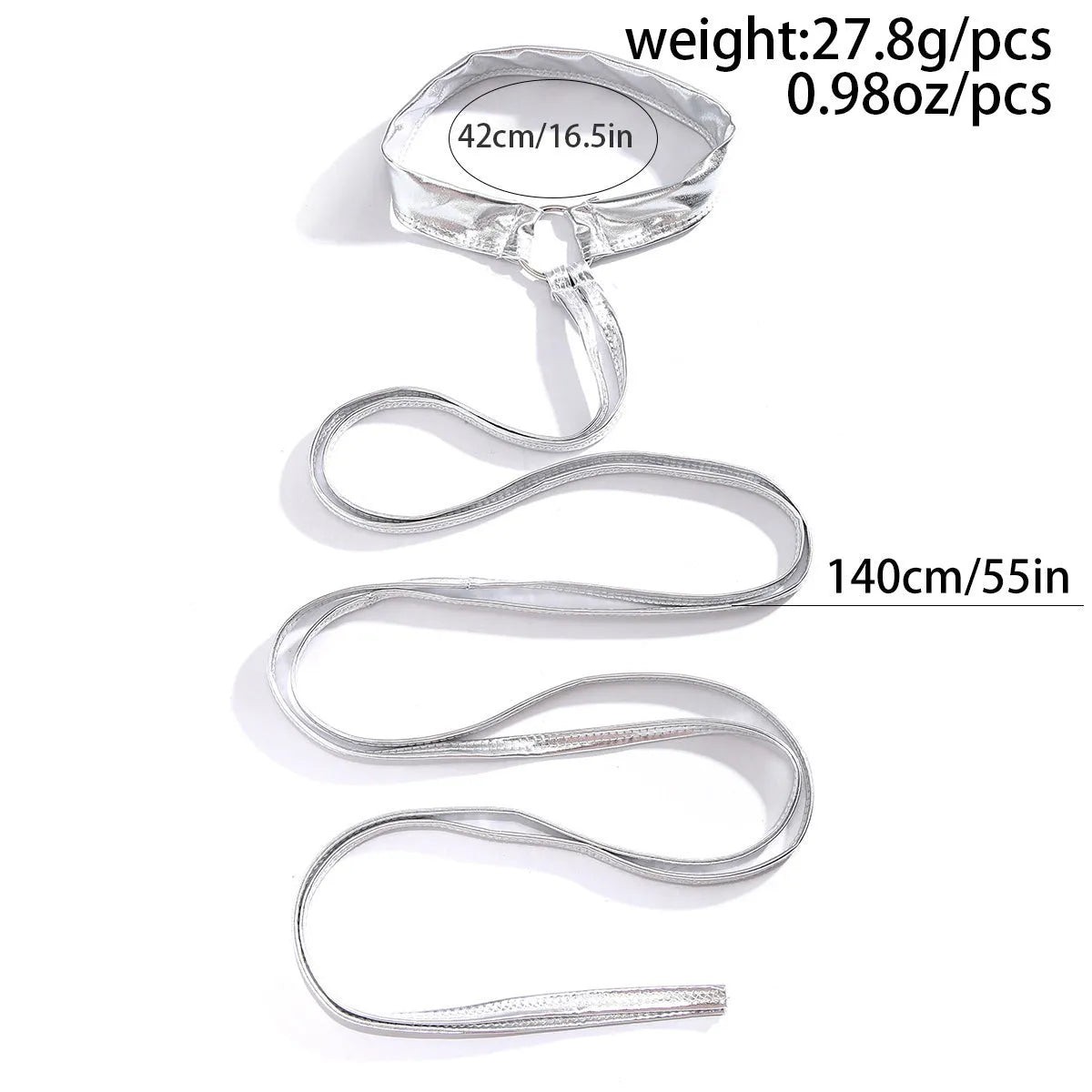 Silver alloy thigh chain anklet with lace-up design and cross-strap detail on model's leg