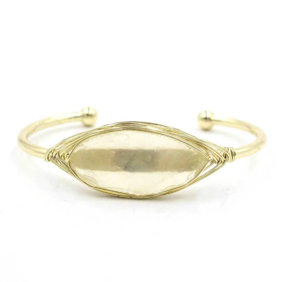 Natural raw gemstone bracelet with winding 8mm crystals in multiple colour options