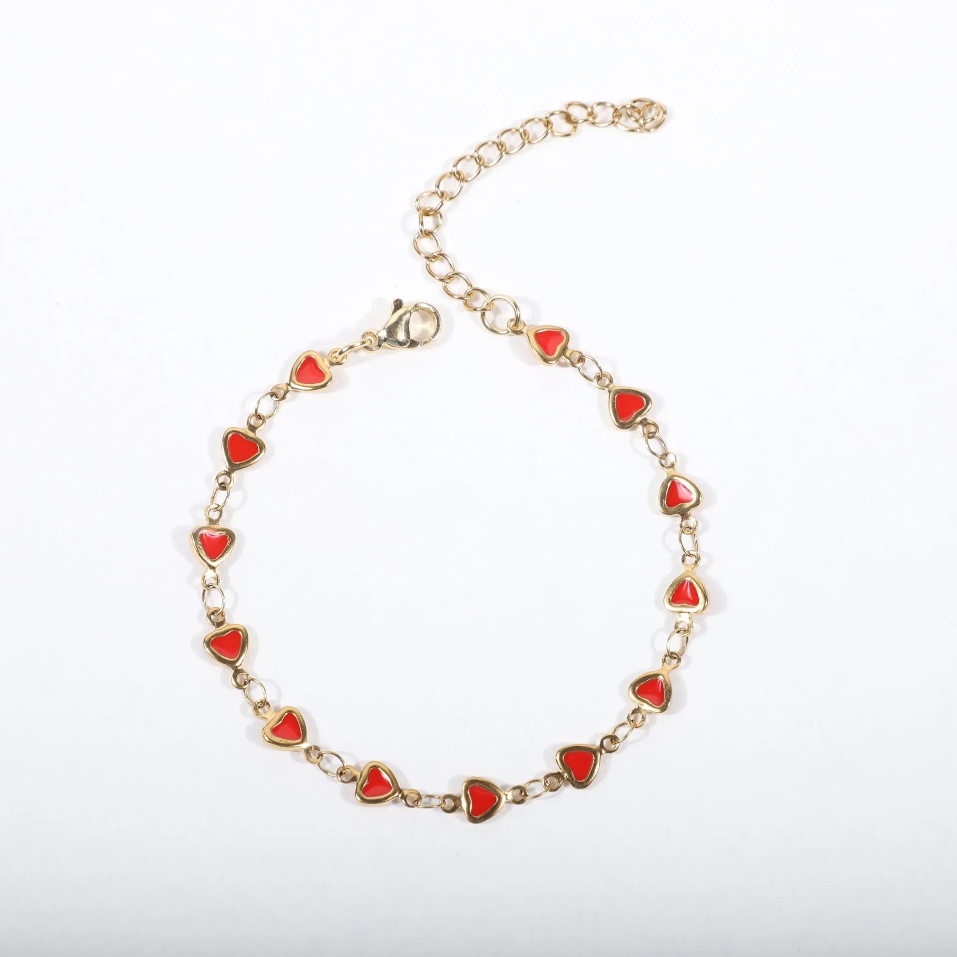 Stainless steel bracelet with heart design and 18K gold colour finish in multiple colour options