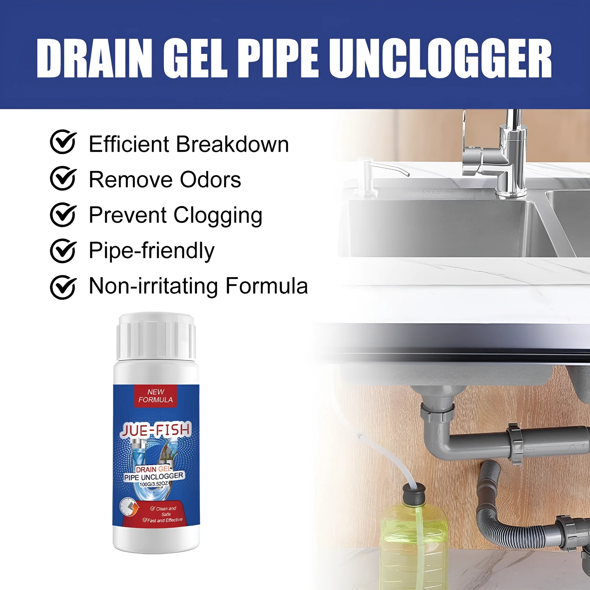 100g pipe dredge agent container for kitchen and bathroom sewer cleaning