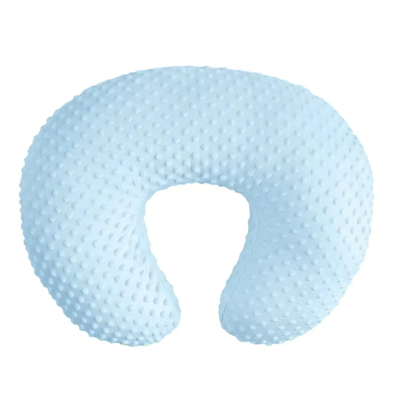 Nursing pillow with removable pillowcase in grey, light blue, pink, or yellow colours.