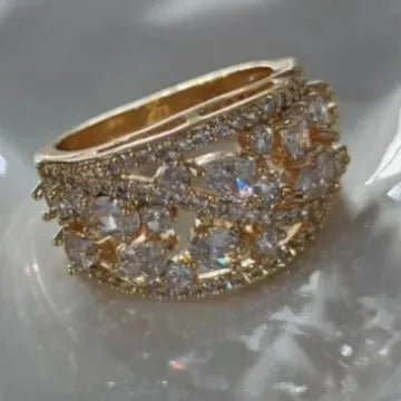 Round hollow women's ring in copper with stone colours available in sizes 6 to 10