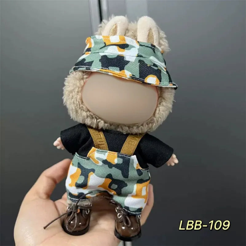 Plastic clothing set for 17cm tall vinyl doll figurine with multiple style code options