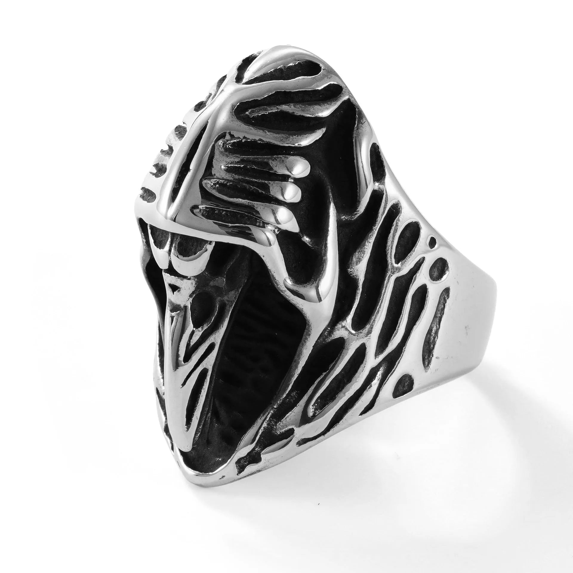 Titanium steel crow ring geometric punk jewellery in MR166 colour