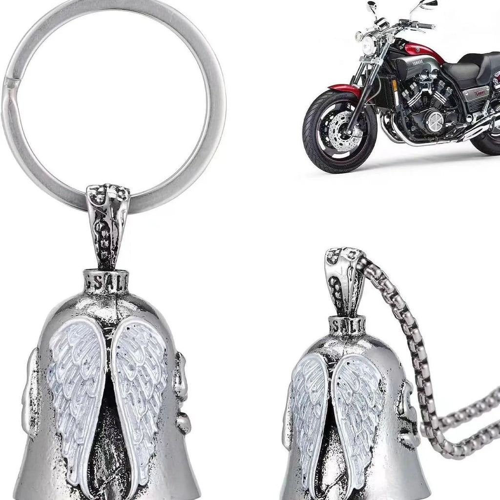 Angel white wings necklace and keychain set with vintage feather design