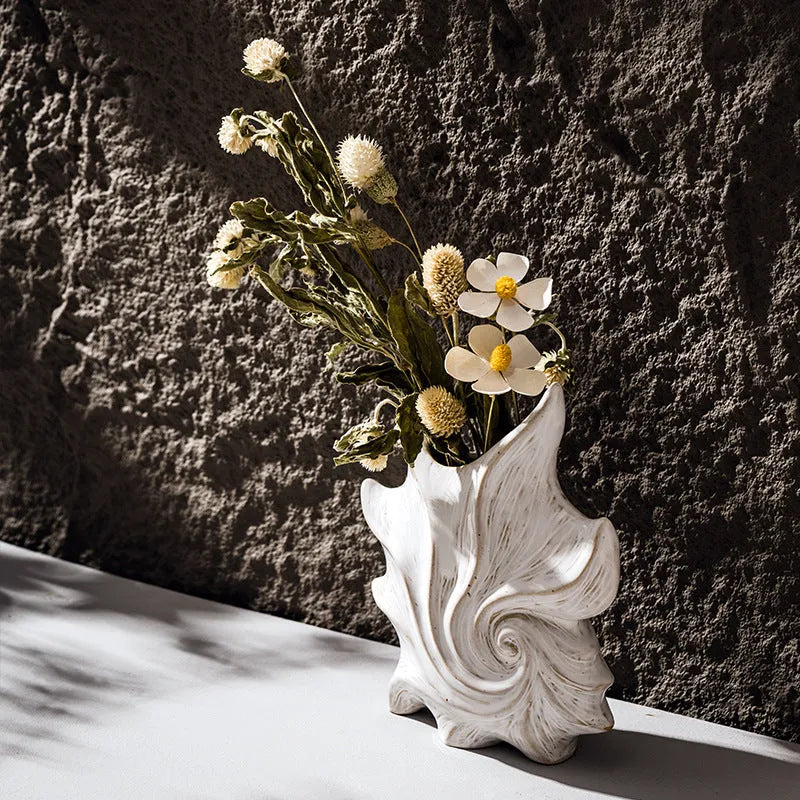 French art ceramic vase with coloured glaze in Hexi Li retro European style.