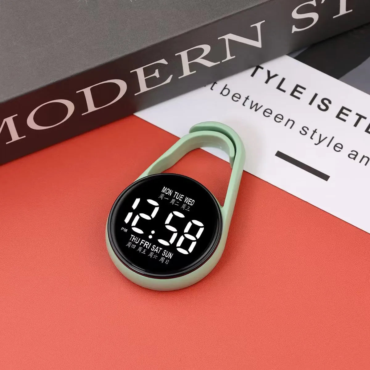 LED digital electronic watch with luminous display and plastic strap in various colour options