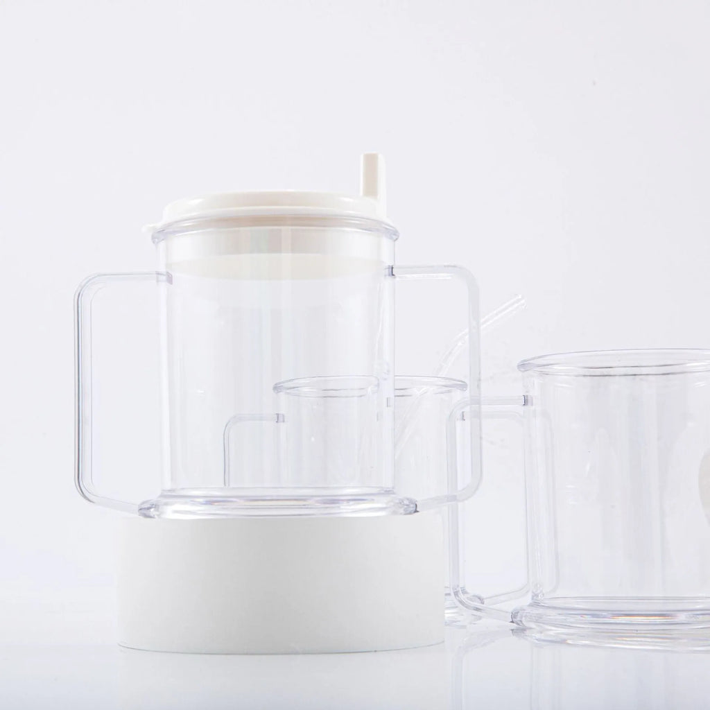 Transparent PP plastic drinking cup with 301-400ml capacity, 14cm tall.