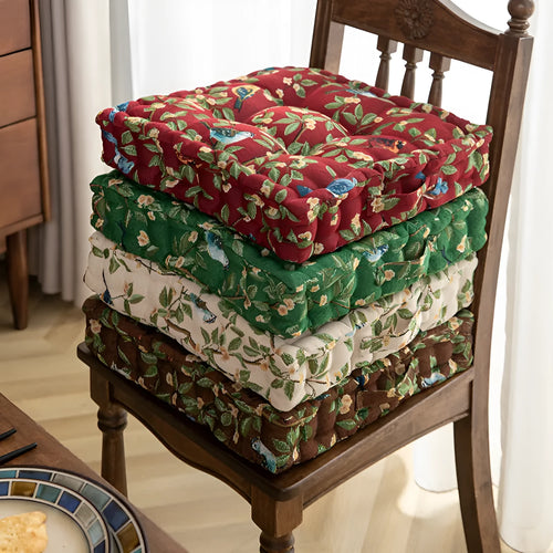 American style dining chair cushion with thick 8cm support and floral pattern, dimensions 40×40cm