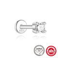 S925 sterling silver geometric stud earrings with petal diamond debris detailing in platinum colour finish