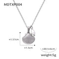 Women's titanium steel necklace with freshwater pearl bead pendant on O-shaped chain.