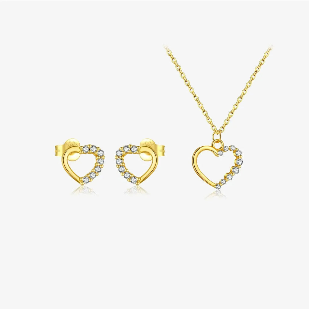 925 sterling silver hollow heart necklace with regular chain, available in white gold or platinum colour