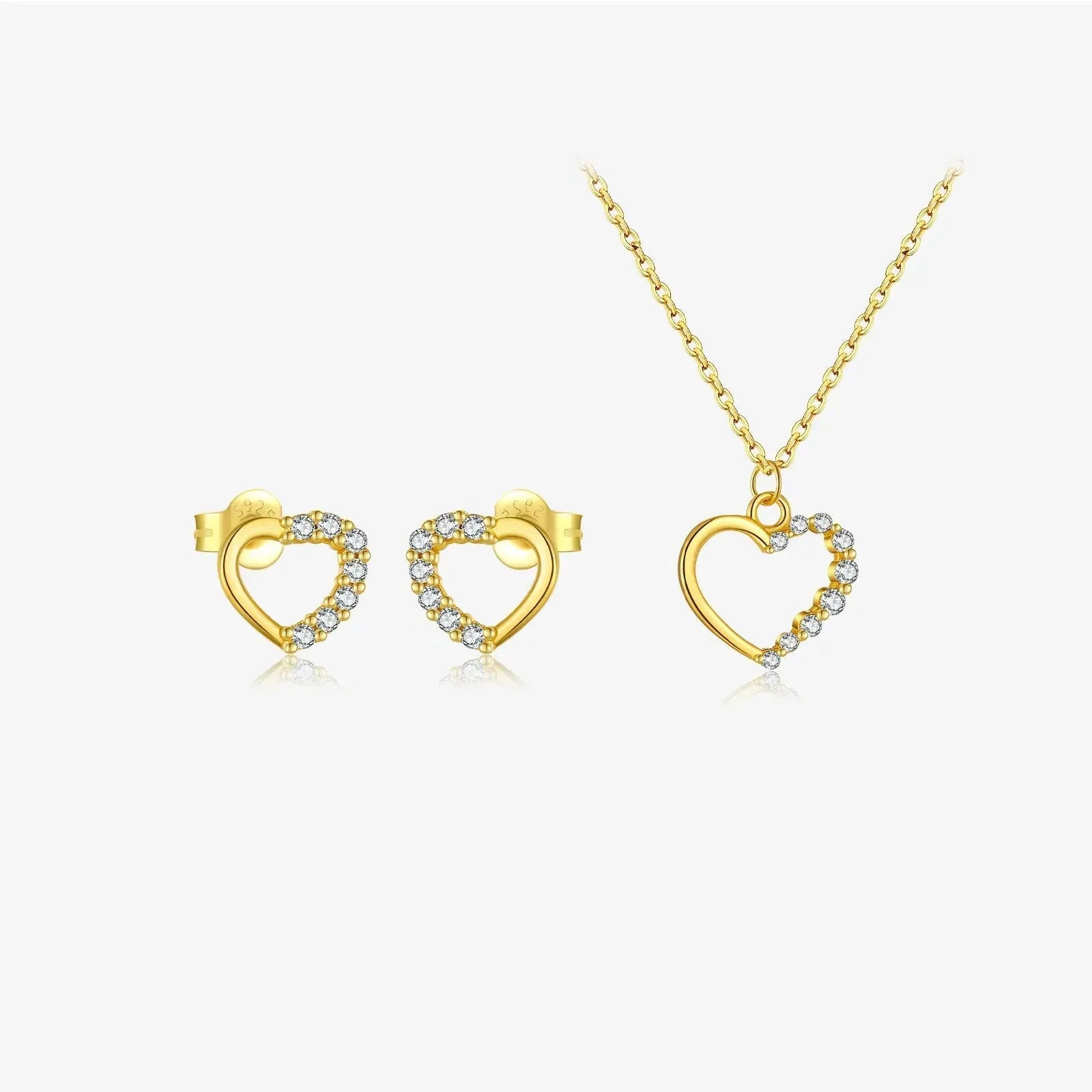925 sterling silver hollow heart necklace with regular chain, available in white gold or platinum colour