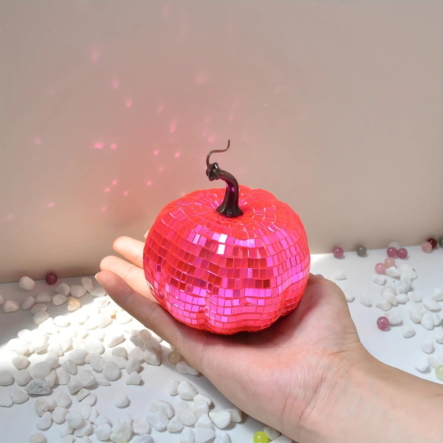 Chinese style embroidered glass pumpkin decoration in various sizes from 6cm to 20cm.