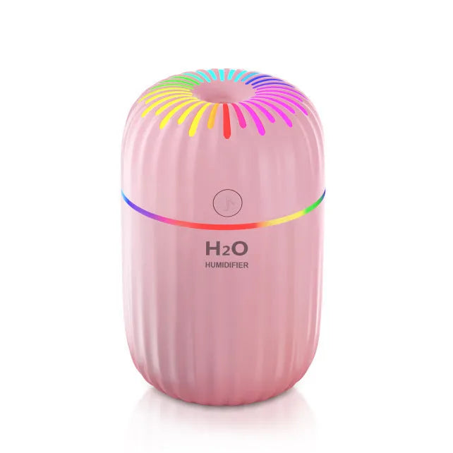 Mini car USB aromatherapy humidifier with animal design in green, pink or white colour options