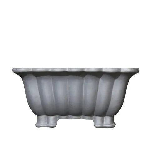 Square purple sand ceramic flower pot for desktop bonsai with 37cm diameter and classical design
