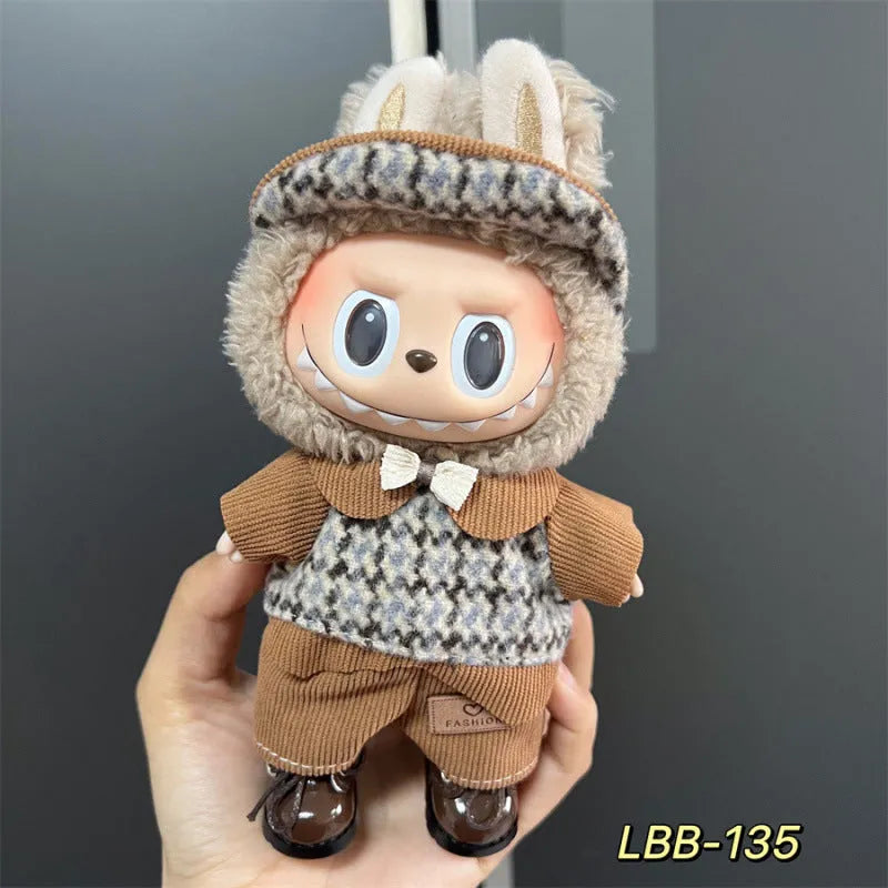 Plastic clothing set for 17cm tall vinyl doll figurine with multiple style code options