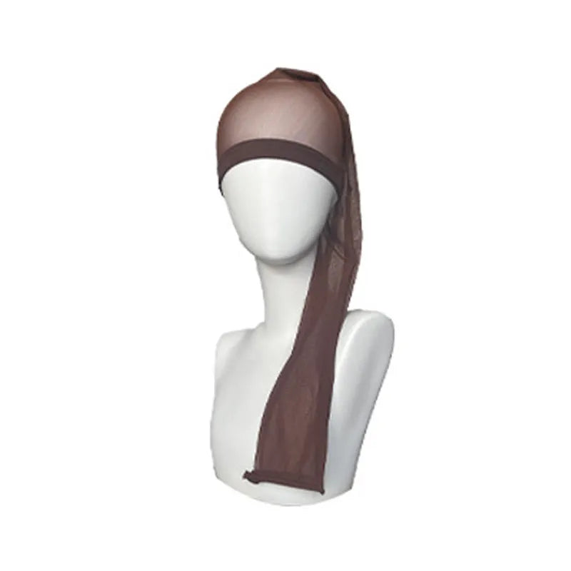 Mesh wig cap with elastic oversleeve design in seven colour options