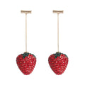 Spot drill geometric strawberry earrings for women in six colour variations