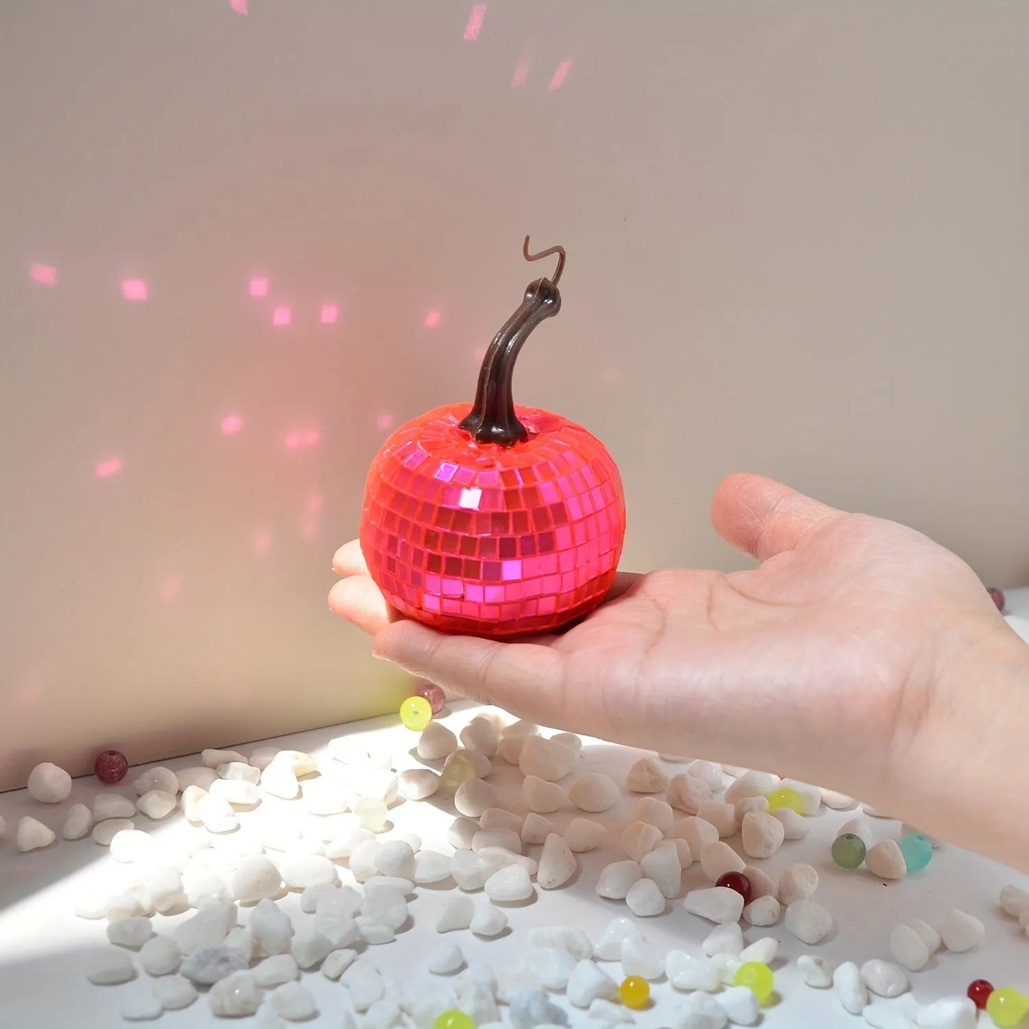 Chinese style embroidered glass pumpkin decoration in various sizes from 6cm to 20cm.