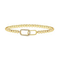 Women's adjustable stainless steel bracelet with a round geometric bead in a selection of colours.