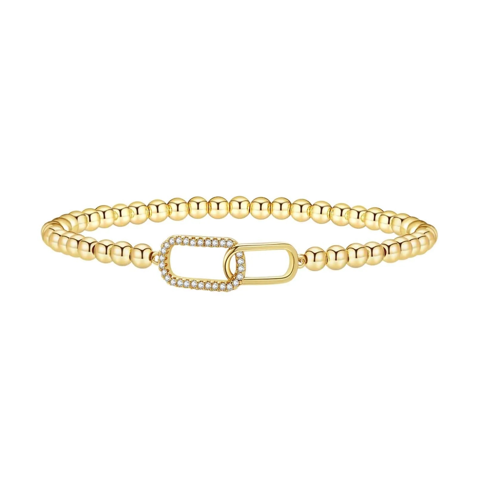 Women's adjustable stainless steel bracelet with a round geometric bead in a selection of colours.