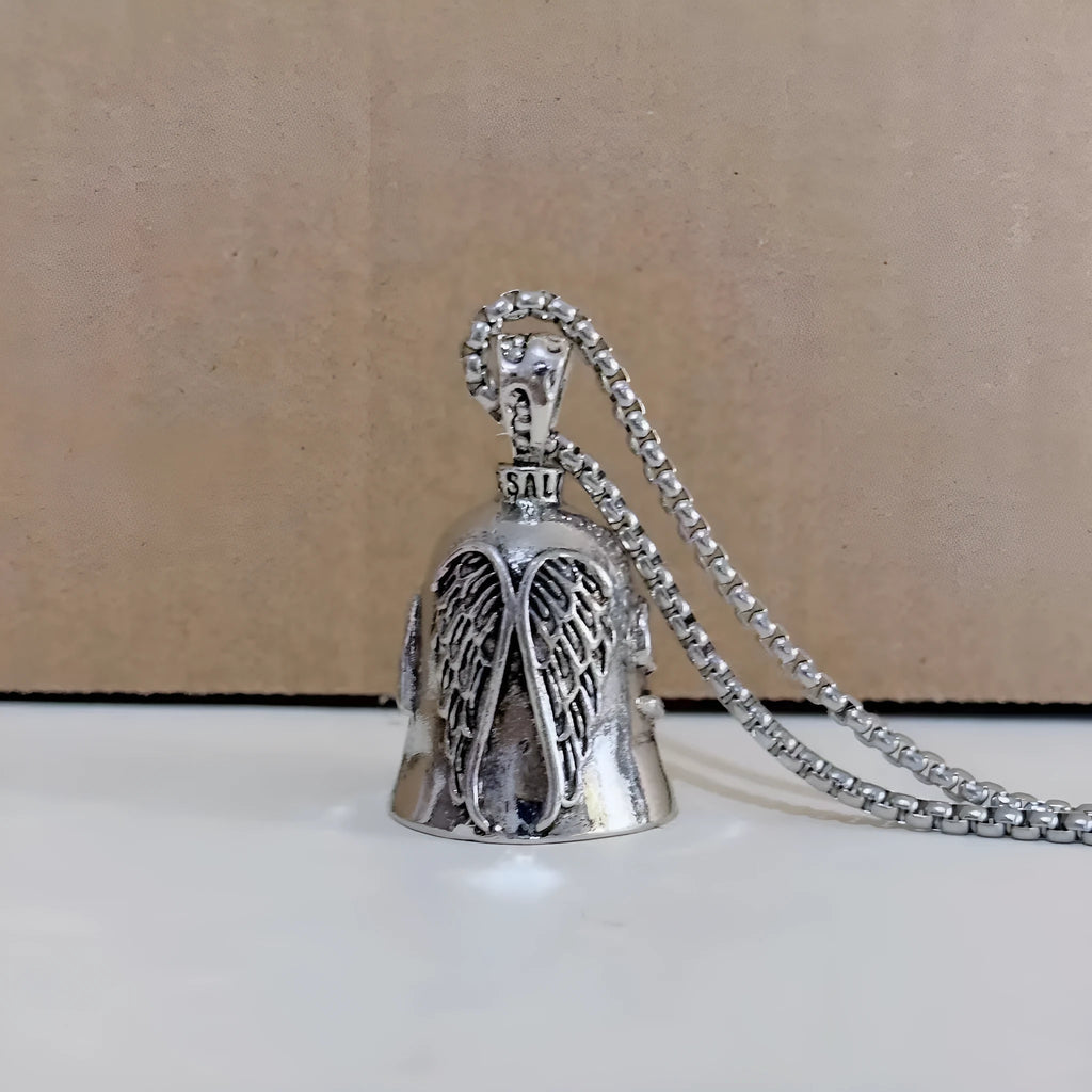 Angel white wings necklace and keychain set with vintage feather design