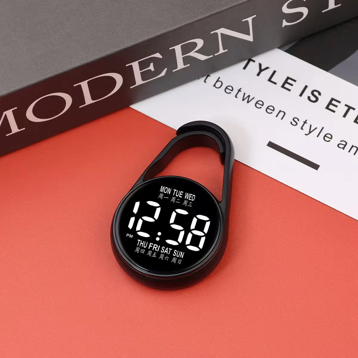 LED digital electronic watch with luminous display and plastic strap in various colour options