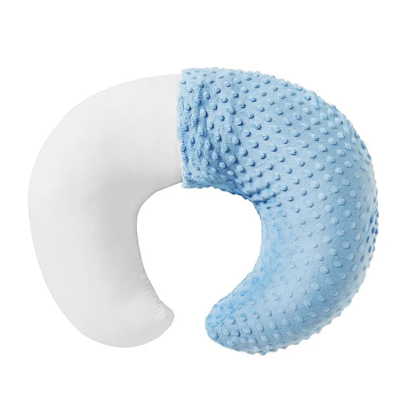 Nursing pillow with removable pillowcase in grey, light blue, pink, or yellow colours.