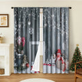 Pair of 3D digital printed polyester Christmas curtains with high sunshade capability in various sizes