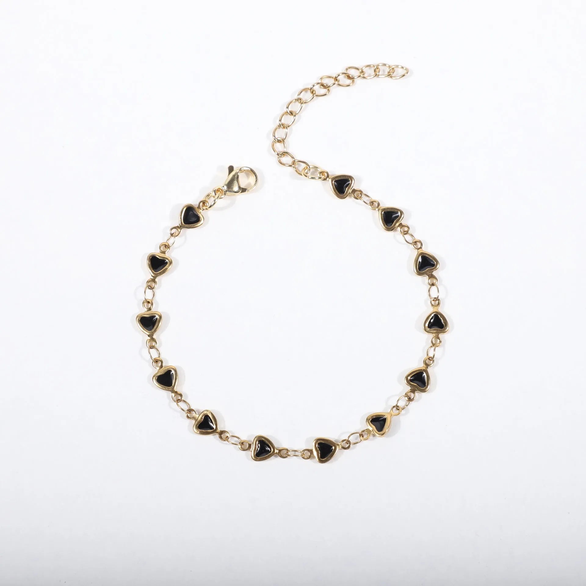 Stainless steel bracelet with heart design and 18K gold colour finish in multiple colour options